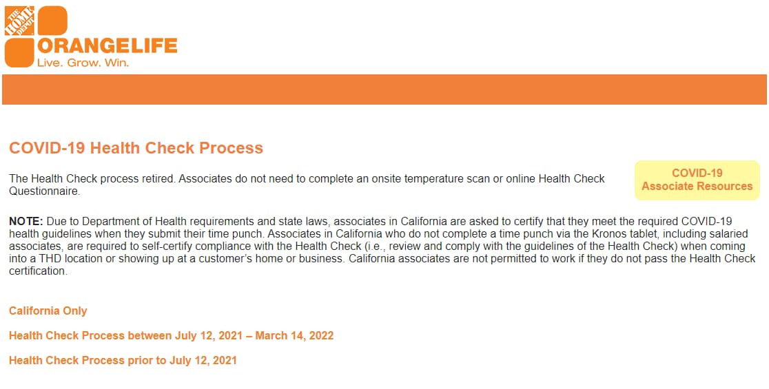 Home Depot Health Check App Login 2023