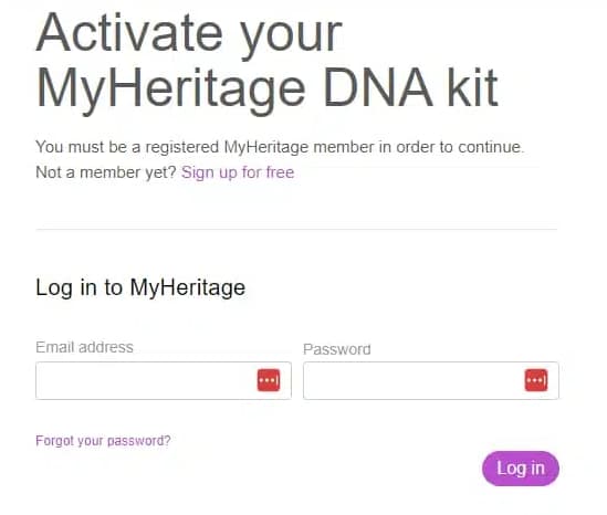 Activating Your MyHeritageDNA Kit at www.MyHeritageDNA.com/Setup