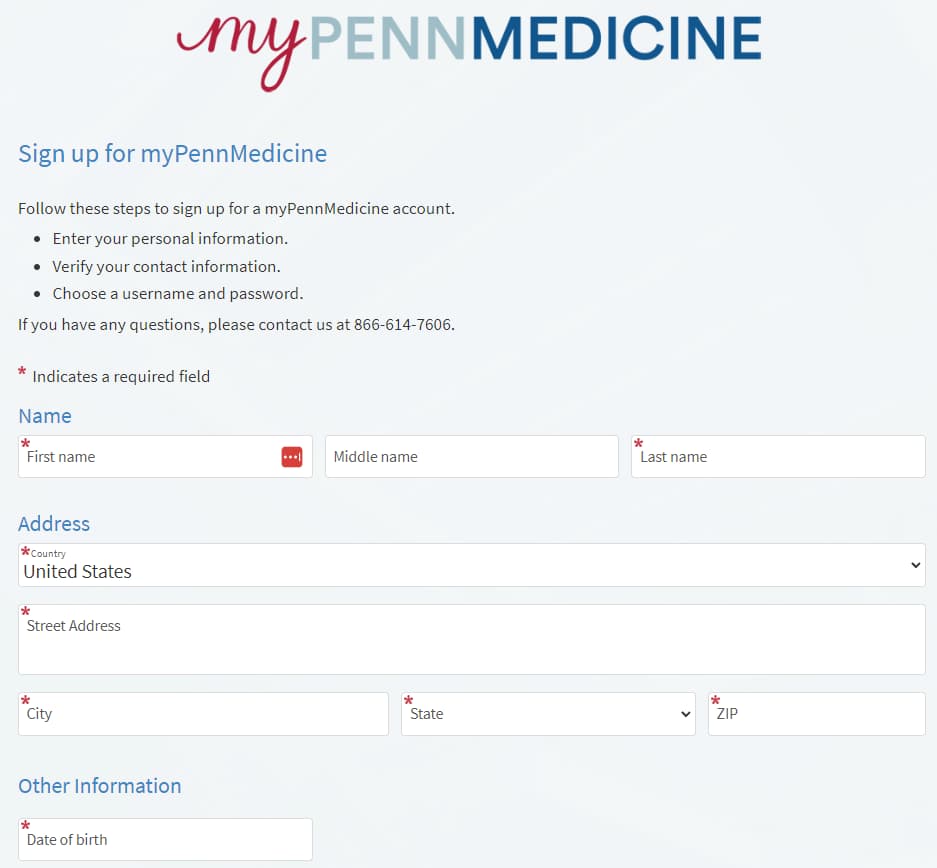 Create myPennMedicine Account