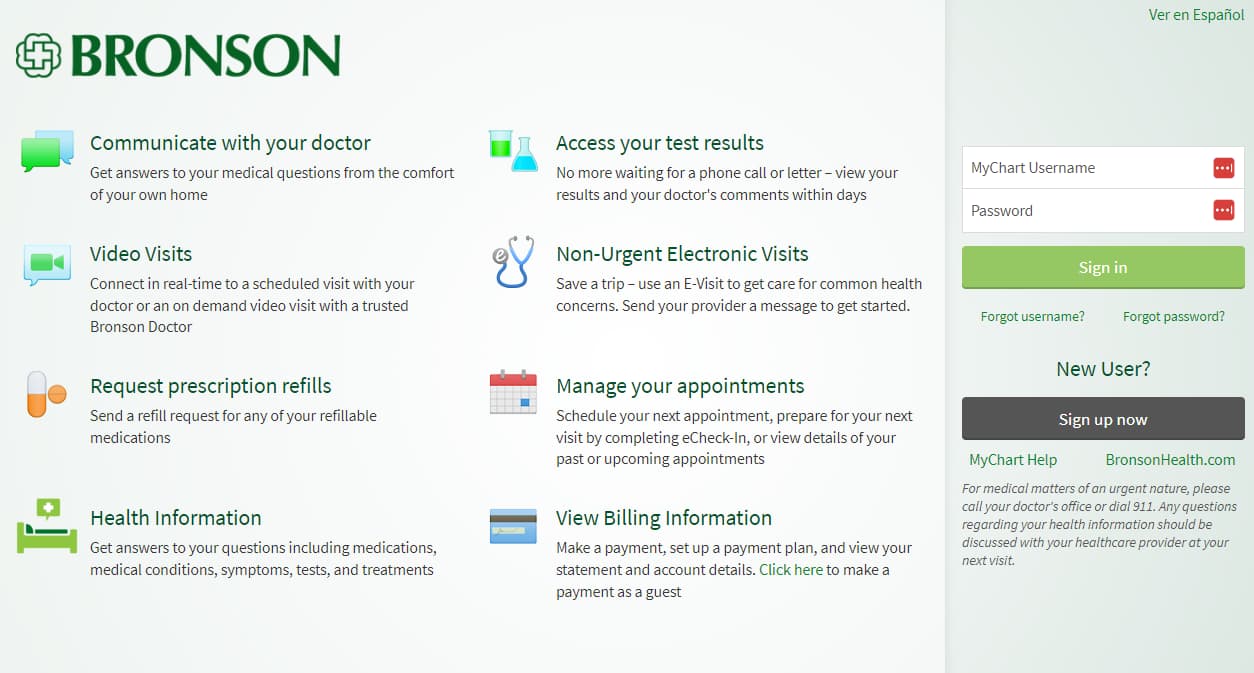 Bronson MyChart Login