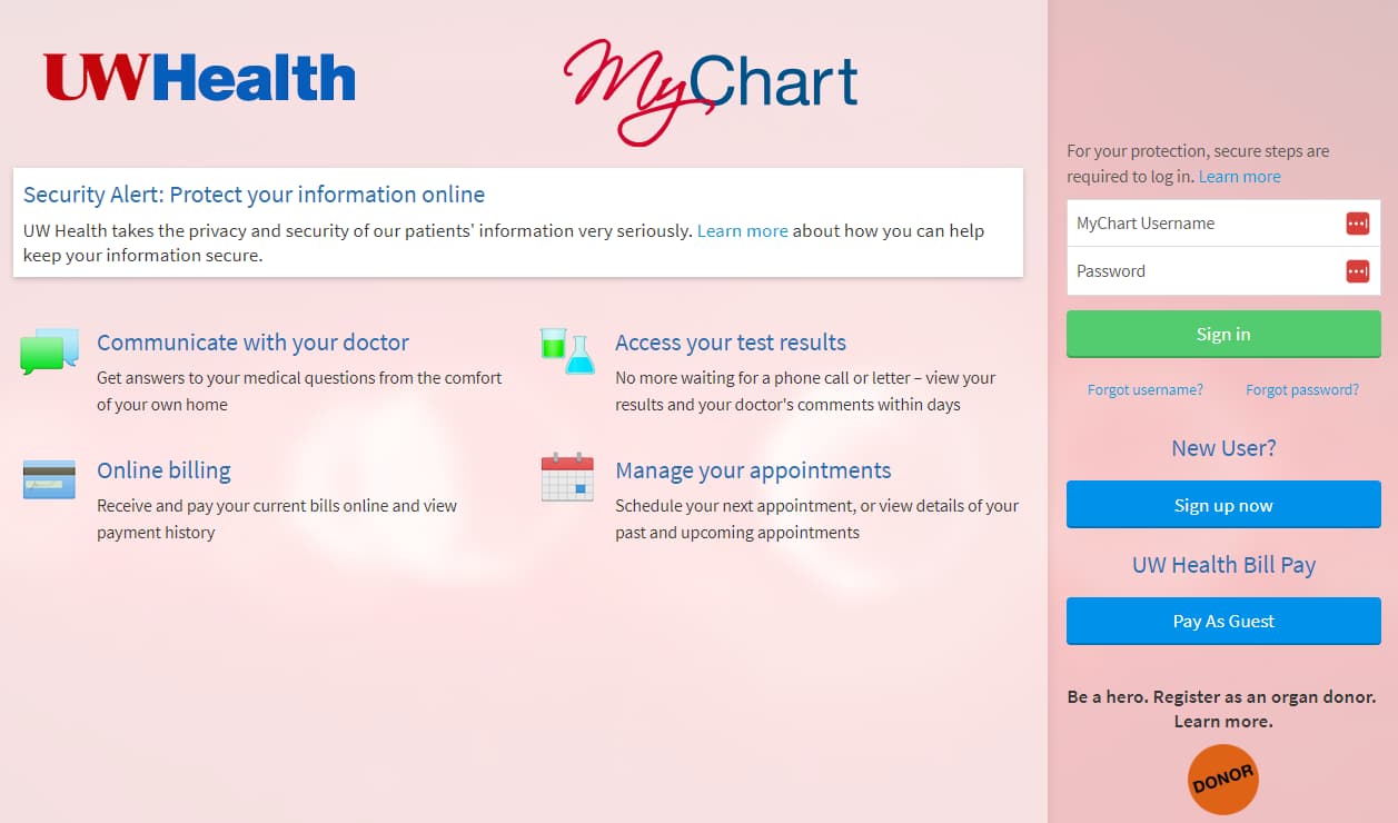 UW My Chart Patient Login