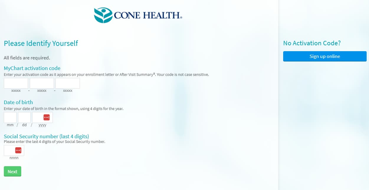MyChart Cone Health Sign Up
