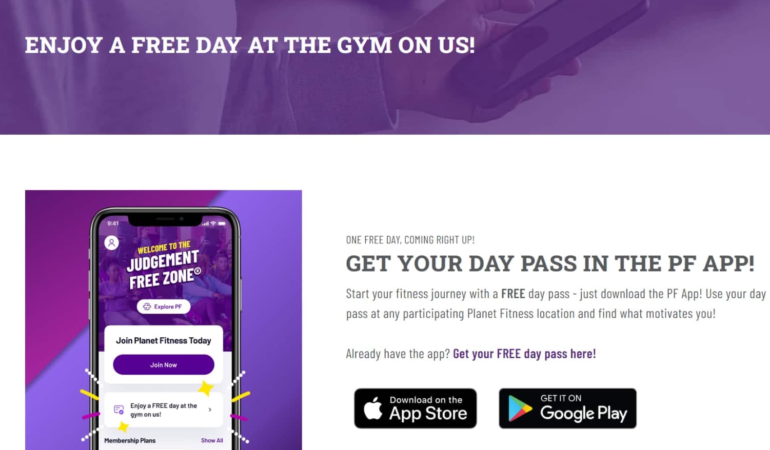 Planet Fitness Free Day Pass